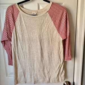 3 for $25! Gap Light Tan & Red Stripe Thermal T